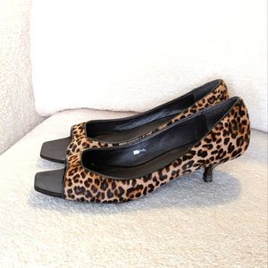 Pelle Moda Cheetah Calf Hair Kitten Heels